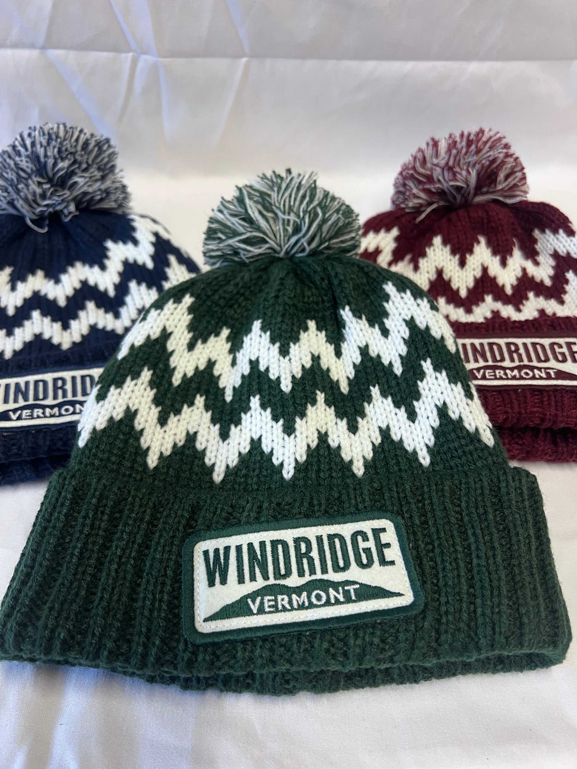 Green Windridge Zig Zag Cuff Beanie