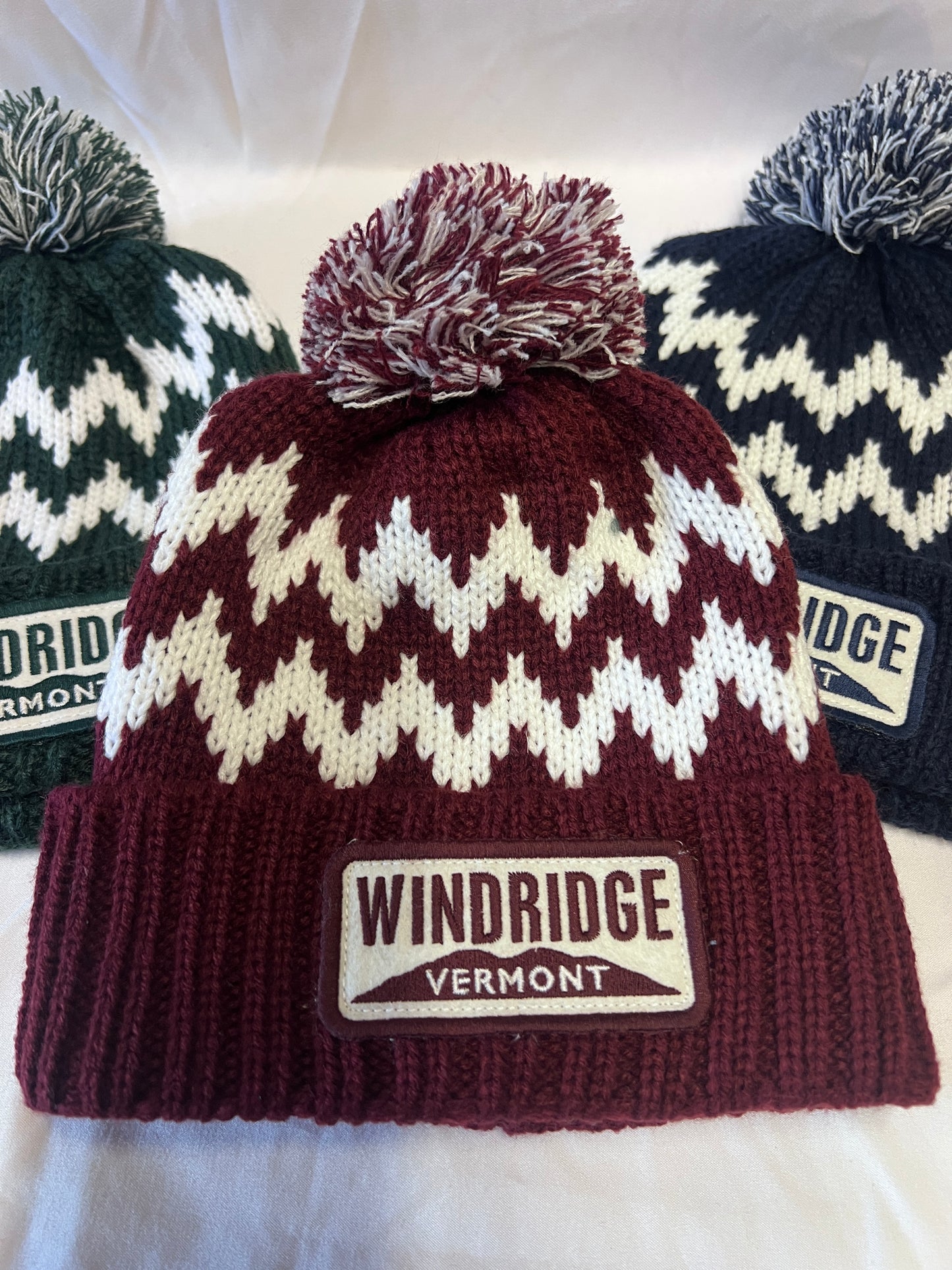 Maroon Windridge Zig Zag Cuff Beanie