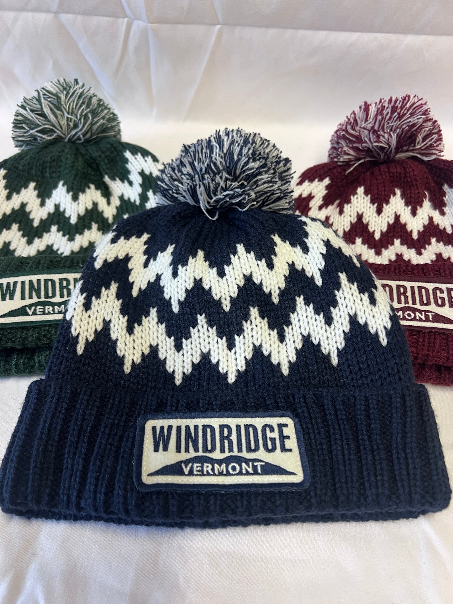 Navy Windridge Zig Zag Cuff Beanie